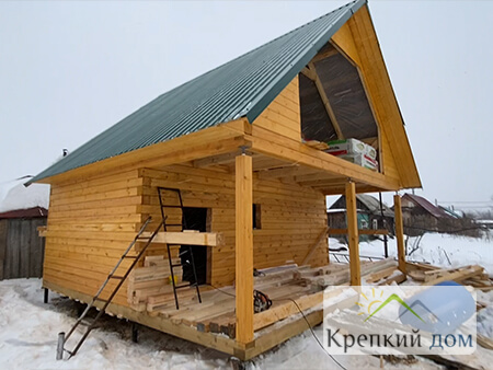 Дом-баня из бруса в пос. Нижний Склад - Фотоотчет строительства