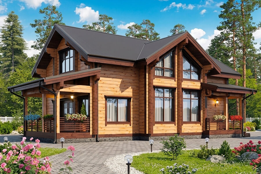 Дом из бруса 9.5×15 257м