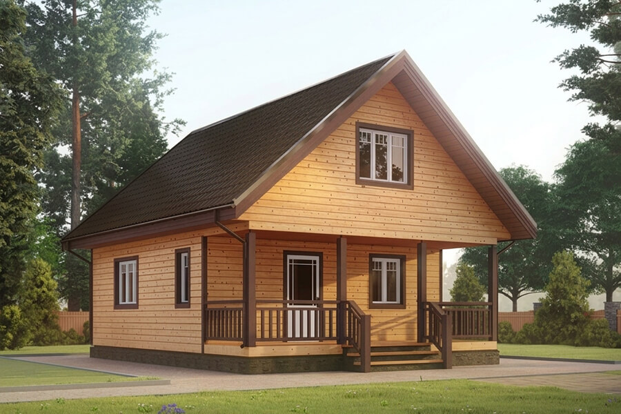 Дом из бруса 7×9 96м