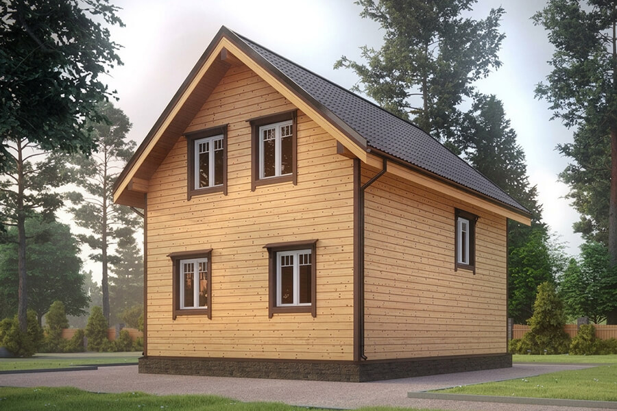 Дом из бруса 7×8 89м
