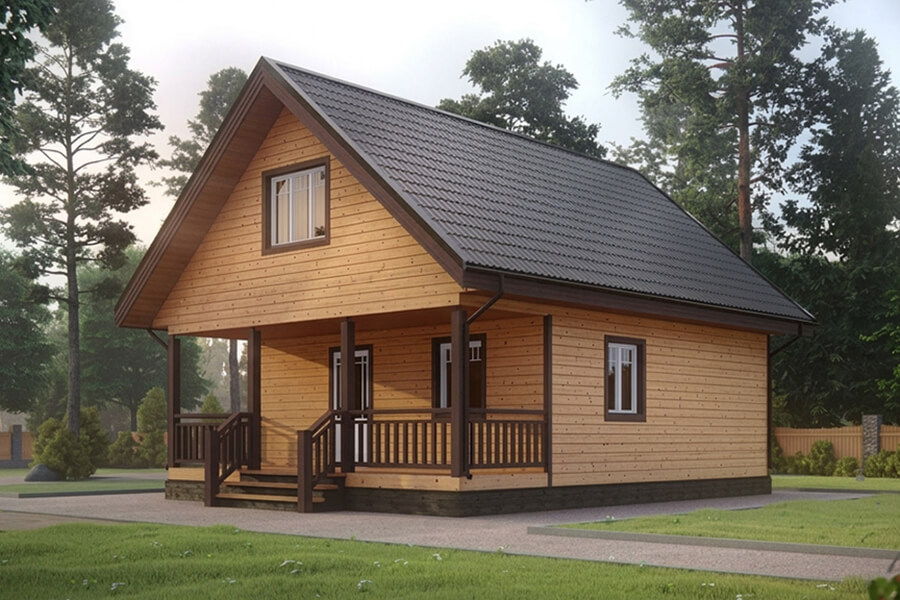 Дом из бруса 7×9 96м